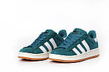 Жіночі кросівки Adidas Campus 00s Green весна-осінь замшеві повсякденні (зелені). Живе фото. Адідас кампус, фото 8
