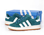 Жіночі кросівки Adidas Campus 00s Green весна-осінь замшеві повсякденні (зелені). Живе фото. Адідас кампус, фото 5