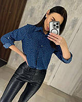 Літня жіноча сорочка "Софія" софт з регульованими рукавами (Розмір S,M,L,XL), Синя