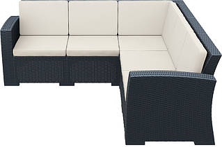 Диван кутовий ротангMonaco lounge corner), арт. 834 Dark Grey