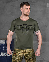 Футболка потоотводящая coolmax с принтом Йода, футболка армейская зсу хаки, футболки военные олива oj531