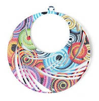 Підвіска Finding Кулон круглий перо Різнокольоровий 43 мм x 40 мм