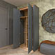 Стильна розпашна сіра шафа 100 см для верхнього одягу в маленький передпокій коридор Нордик, фото 5