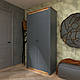 Стильна розпашна сіра шафа 100 см для верхнього одягу в маленький передпокій коридор Нордик, фото 3
