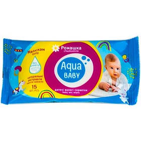 Серветки вологі 15шт Aqua Baby chamomile 6978
