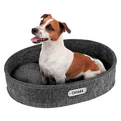 Лежанка для собак BronzeDog Овальна Сіра XS