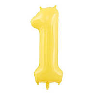 Цифра з плівки Slim Star жовтий "1" 40" (102см) в упаковці
