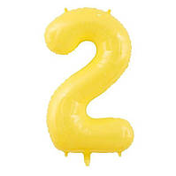Цифра з плівки Slim Star жовтий "2" 40" (102см) в упаковці