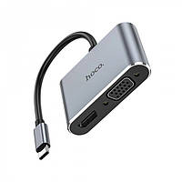 Hub адаптер из Type-c в HDMI и VGA для ПК DVD HDTV (для отображения медиа файлов на ТВ) | NaPokupajka