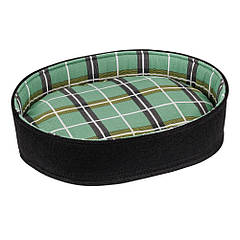 Лежанка для собак BronzeDog повсть+бязь Овальна Чорна XS