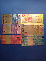 Набор золотых банкнот Бразилии 2010 года (6 штук)