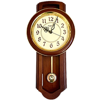 Настенные часы RIKON ходики (50х30 см) "Маятник-50-D" темное дерево Бежевый