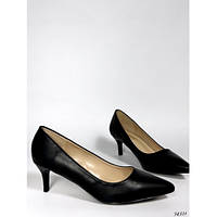 Женские классические туфли черного цвета из эко кожи
