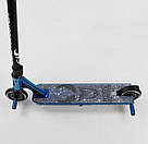 Трюковий самокат міцний легкий Best Scooter Simbiote 44374 Чорний / Синій Самокат трюковий хік система, фото 4