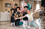 Фартух дитячий Latte Kids 5-7 років Чорний з бежевим, фото 2