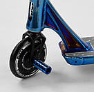 Трюковий самокат міцний легкий Best Scooter Simbiote 44374 Чорний / Синій Самокат трюковий хік система, фото 7