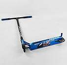 Трюковий самокат міцний легкий Best Scooter Simbiote 44374 Чорний / Синій Самокат трюковий хік система, фото 9
