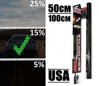 Тонировочная пленка для стекла черная "King" Американка 50см на 3м DB 15% пропуск света (анти-царапин)