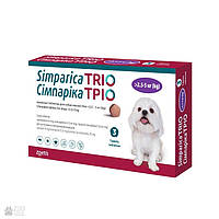 Сімпаріка ТРІО табл д/собак від бліх,кліщів,гельмінтів 2,5 -5кг №3