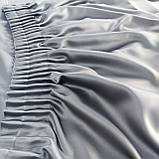 Готовий комплект атласних штор на тасьмі з підхватами Колір Сірий, фото 7