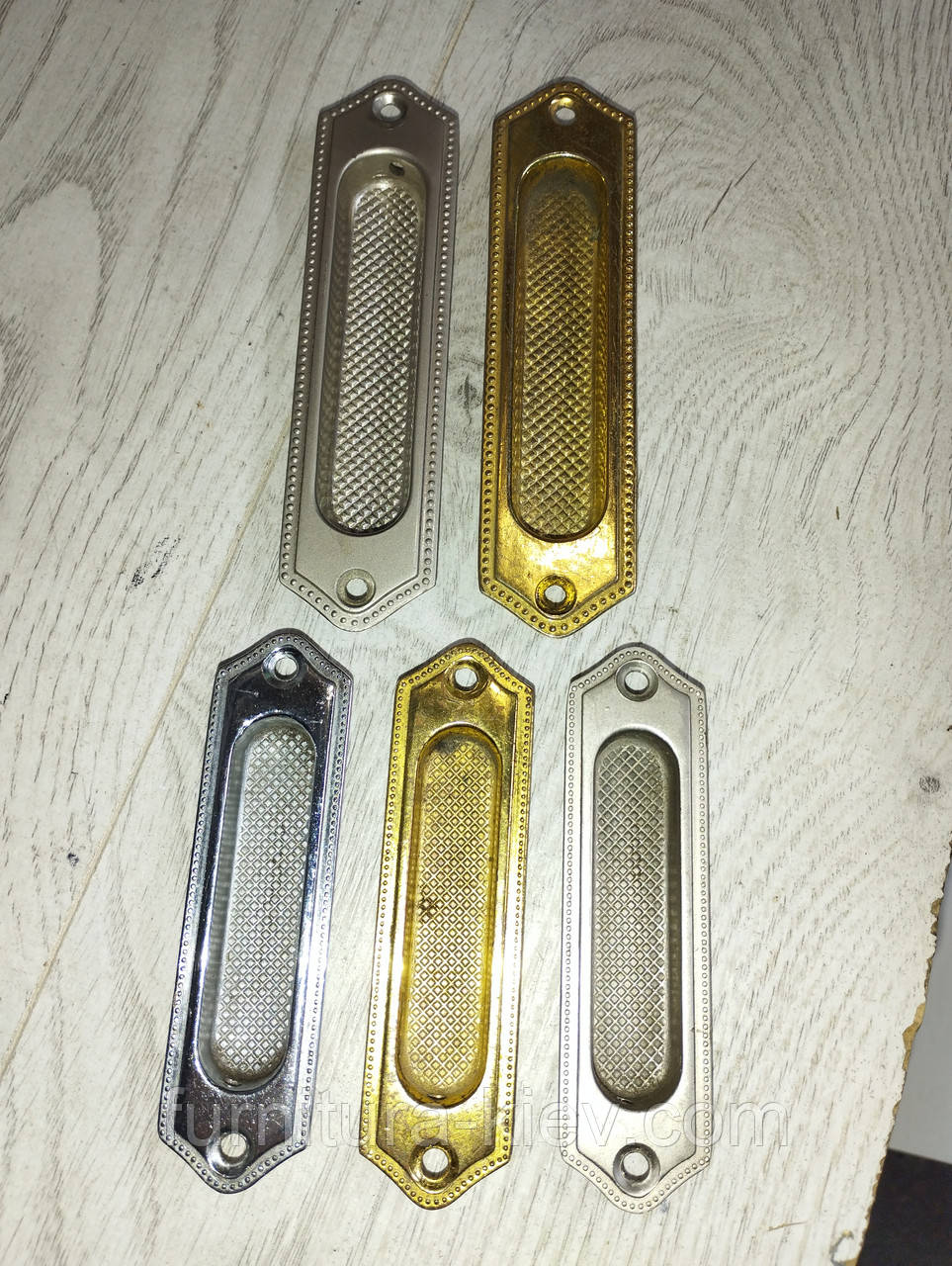 Ручки врізні ромбік 2+3шт вітринний варіант, фото 1