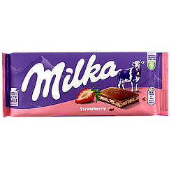 Шоколад полуниця Мілка Milka strawberry 100g 22шт/ящ (Код: 00-00004965)