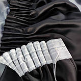 Готовий комплект атласних штор на тасьмі з підхватами Колір Чорний, фото 5