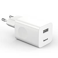 Сетевое зарядное устройство адаптер BASEUS for Qi quick charge 1USB, 2.4A,QC3.0 White зарядка для телефона