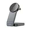 Бездротова зарядна станція 3 в 1 Hoco CQ3 15W для iPhone 12-15/AirPods/Apple Watch | MagSafe | Fast Charger | Black |, фото 3