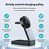 Бездротова зарядна станція 3 в 1 Hoco CQ3 15W для iPhone 12-15/AirPods/Apple Watch | MagSafe | Fast Charger | Black |, фото 9