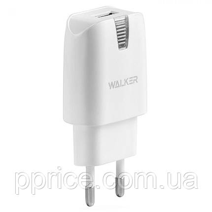 Зарядний пристрій (адаптер) мережевий WALKER WH-26 1USB/2.1A white, фото 1
