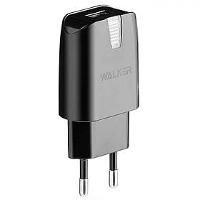 Зарядний пристрій (блок живлення/адаптер) мережевий WALKER WH-26 1USB/2.1A black