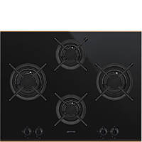 Варочная поверхность газовая Smeg PV664LCNR DOLCESTILNOVO 65 см, черная эмаль, медный профиль