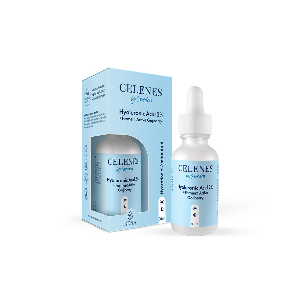 Зволожуюча сиворотка з гіалуронової кислотою Celenes celenes hyaluronic acid 2% + ferment active gojiberry 30 мл