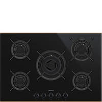 Варочная поверхность газовая Smeg PV675CNR DOLCESTILNOVO 75 см, черная эмаль, медный профиль