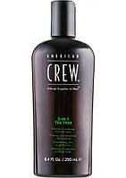 Средство 3-в-1 по уходу за волосами и телом American Crew Shampoo, Conditioner and Body Wash Tea Tree 3in1 250