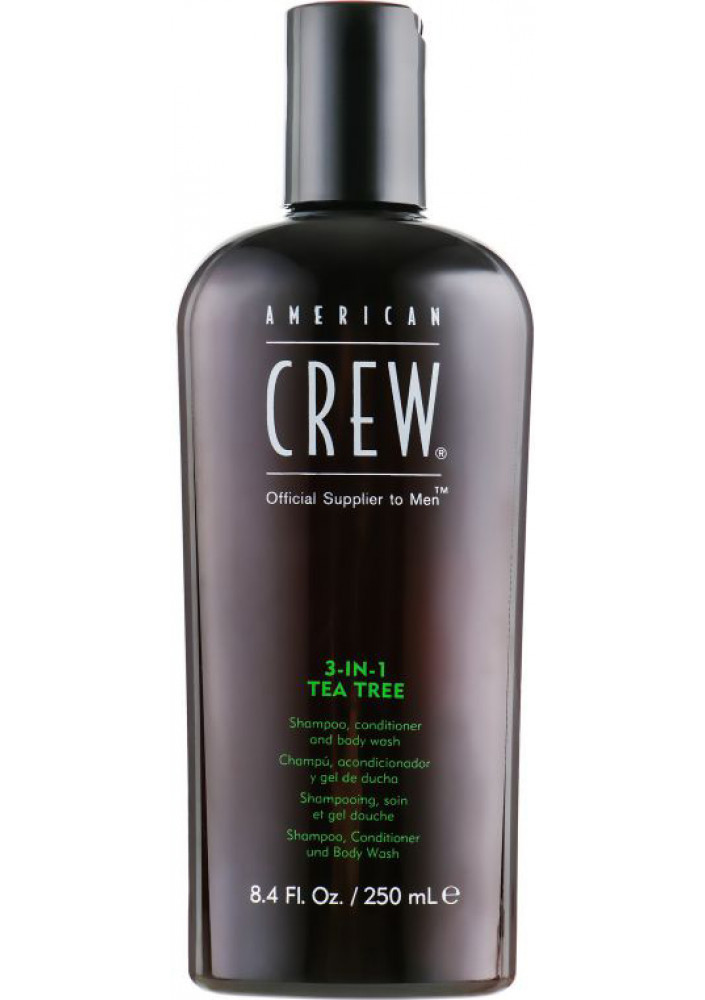 Засіб 3-в-1 по догляду за волоссям та тілом American Crew Shampoo, Conditioner and Body Wash Tea Tree 3in1 250 мл