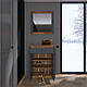Закрита висока вузька сіра комод тумба для взуття 800 з дверцятами в передпокій коридор Нордик, фото 5