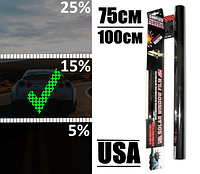 Тонировочная пленка для стекла черная "King" Американка 75см на 3м DB 15% пропуск света (анти-царапин)