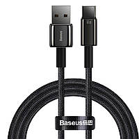 Кабель для быстрой зарядки BASEUS Tungsten Gold USB to Type-C |2m, 66W, 6A| Black