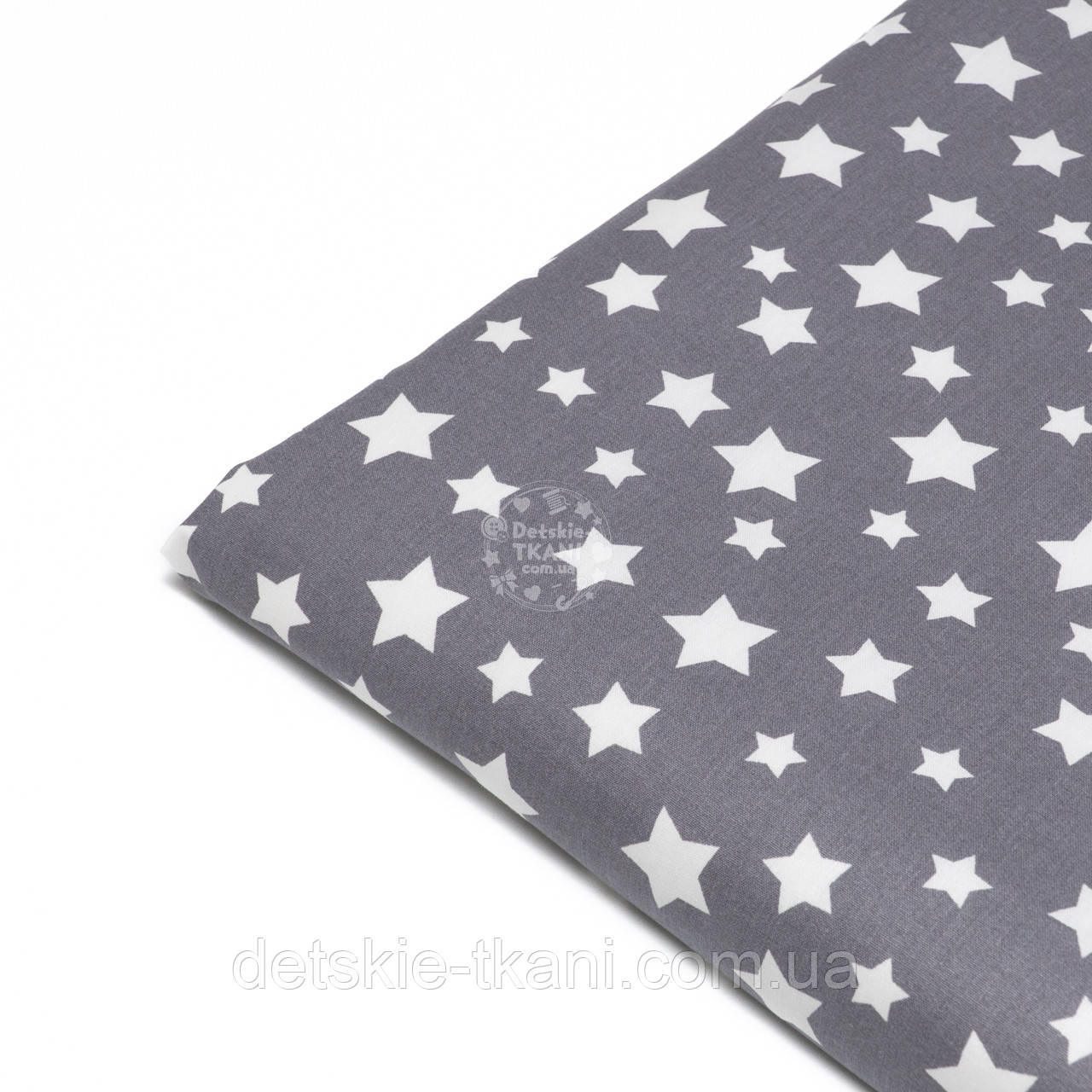 Клапоть ранфорсу "Велике сузір'я" на темно-сірому, №4960, розмір 30*240 см, фото 1