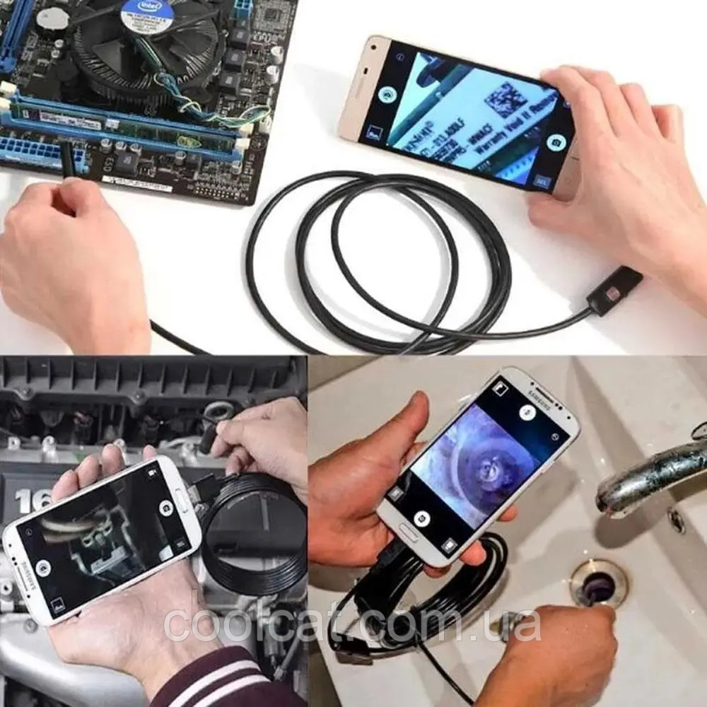 Камера эндоскоп с USB на 2,2м, Android and PC Endoscope / Эндоскоп для смартфона / Камера для починки авто - фото 7 - id-p1907279210