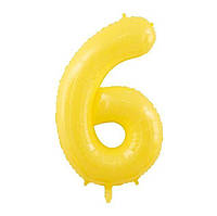 Цифра з плівки Slim Star жовтий "6" 40" (102см) в упаковці