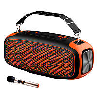 Портативная беспроводная Bluetooth колонка Hopestar A30 pro BT5.0, 55W, TWS, AUX/TF/USB, 5h, IPX6 Black-Orange