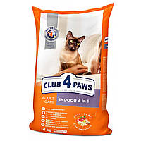Сухий корм для кішок Club 4 Paws Преміум. Для кішок, які живуть в приміщенні 4 в 1 14 кг (4820083909436)