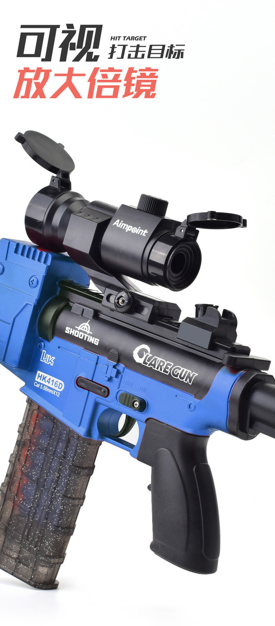Игрушечный детский автомат ZERO M416 аккумуляторный стреляющий поролоновыми пулями Black-Blue (12 патронов) - фото 3 - id-p2134667172