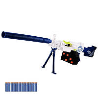 Игрушечный детский автомат ZERO M249 стреляющий поролоновыми пулями White (20 патронов)