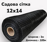 Сітка пластикова 12х14мм 2х100м чорна для саду та огородження свійської птиці