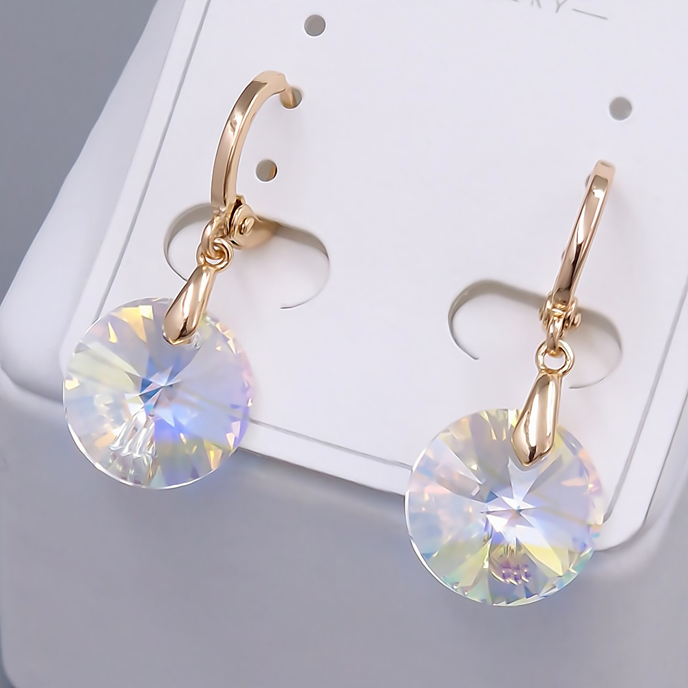 Сережки XР. Позолота 18К. Камені: Swarovski. Довжина: 28 мм. Ширина: 12 мм.