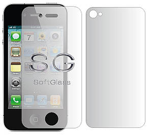 М'яке скло Apple iPhone 4 Комплект: Передня та Задня панелі поліуретанове SoftGlass